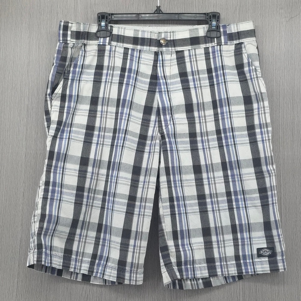 Dickies Plaid Mid Rise Skater Cargo Chino Retro Shorts Mens 36